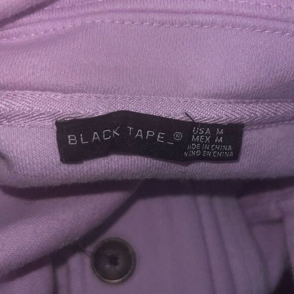 ✨BLACK TAPE Fuzzy Elbow Patch Shacket Shirt Sz Medium Jacket Soft Lilac✨ - Picture 10 of 11